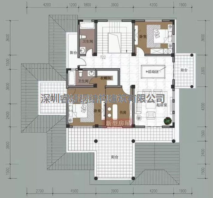 五套鄉(xiāng)間別墅小戶型，2層5臥室?guī)к噹欤?jí)經(jīng)濟(jì)實(shí)惠（帶設(shè)計(jì)圖）(圖6)