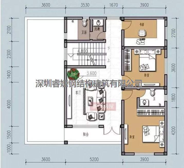 五套鄉(xiāng)間別墅小戶型，2層5臥室?guī)к噹?，超?jí)經(jīng)濟(jì)實(shí)惠（帶設(shè)計(jì)圖）(圖9)