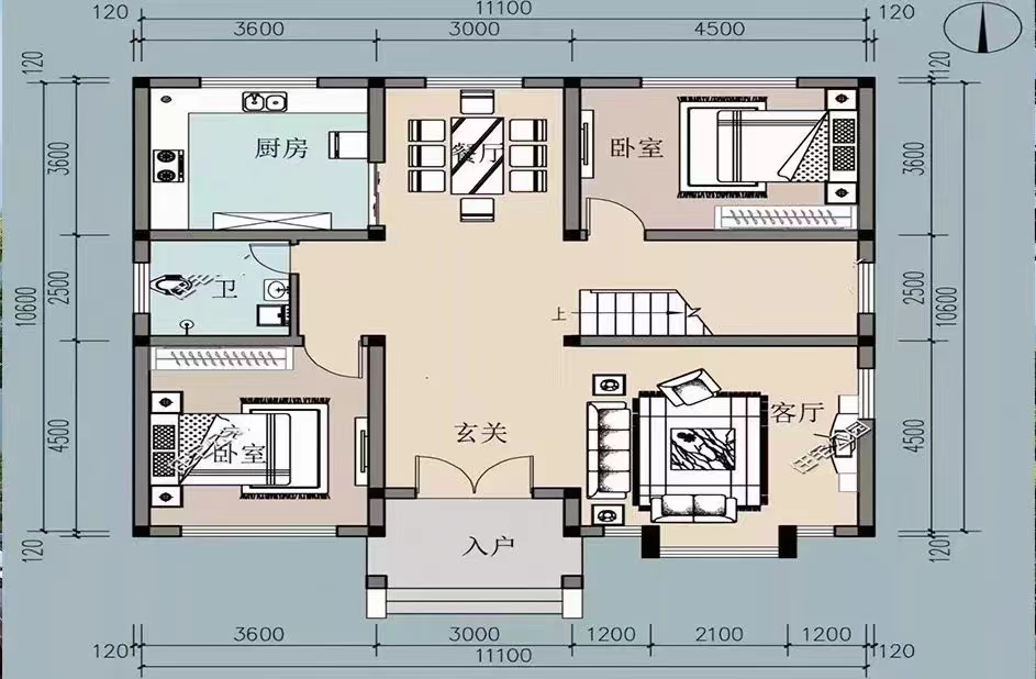 2套占地120平二層輕鋼別墅，外觀大方布局合理，30多萬就能建！(圖2)