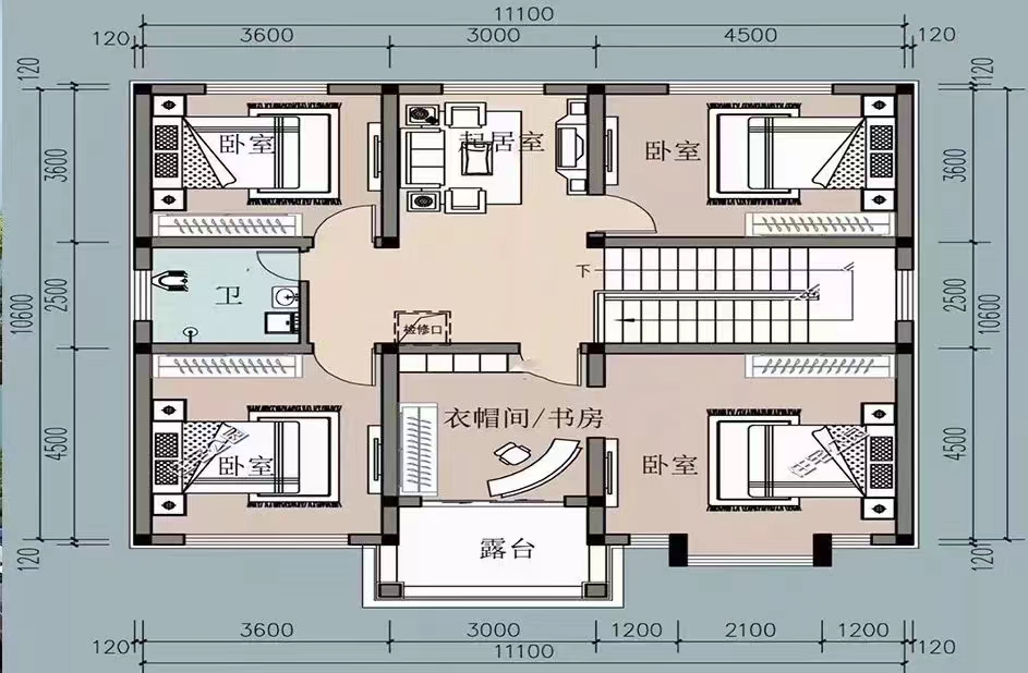 2套占地120平二層輕鋼別墅，外觀大方布局合理，30多萬就能建！(圖3)